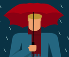 Blonde Guy With Umbrella