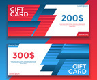Red Blue Gift Card Voucher Templates Vector