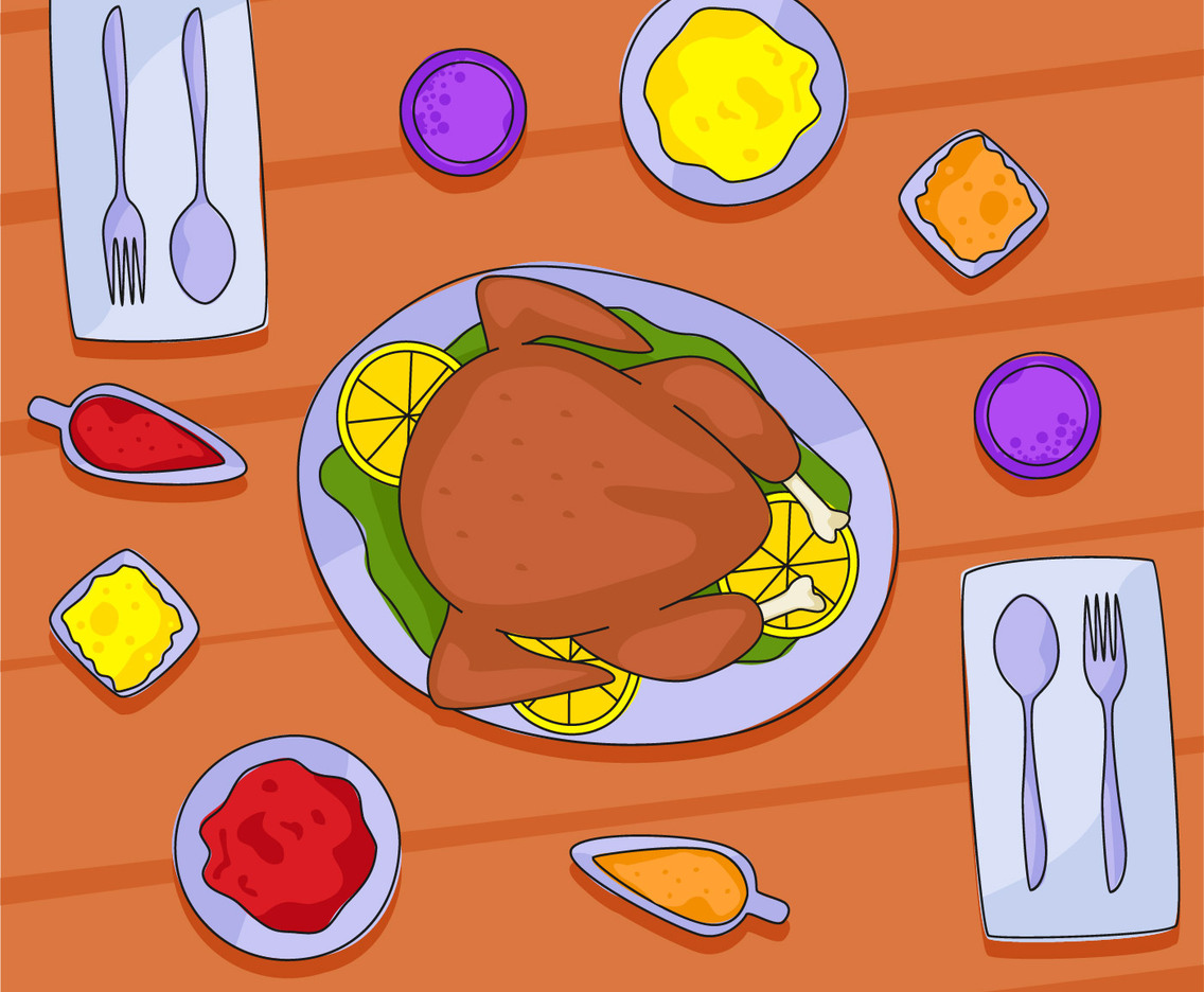 thanksgiving table overhead