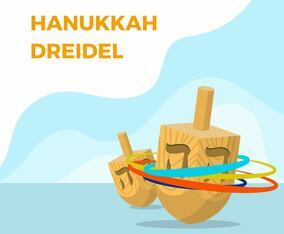 Flat Dreidel Hanukkah Vector Illustration