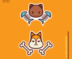 Cat and Dog stickers vector