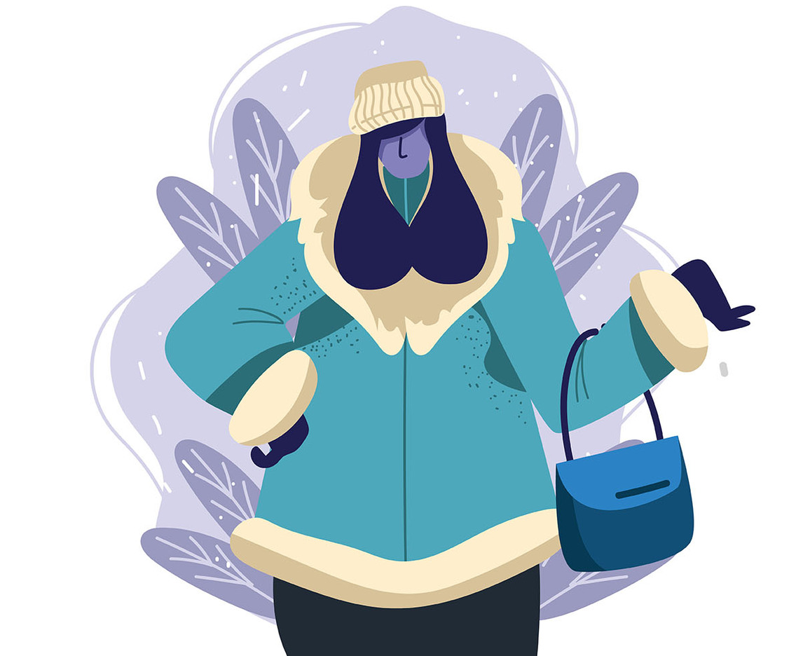 Model Portrait in Winter Outdoors