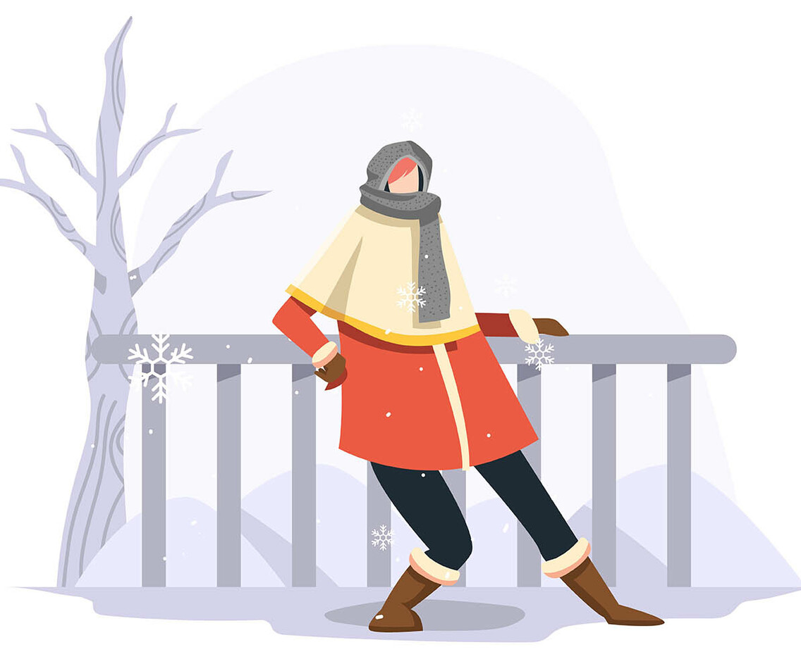 Model Portrait in Winter Outdoors