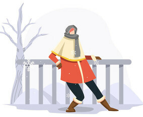 Model Portrait in Winter Outdoors