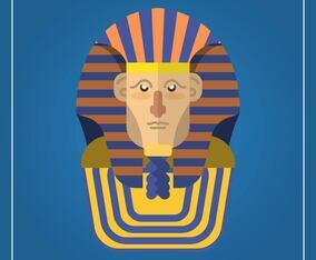 Flat Modern Pharaoh Character Vector Illustration