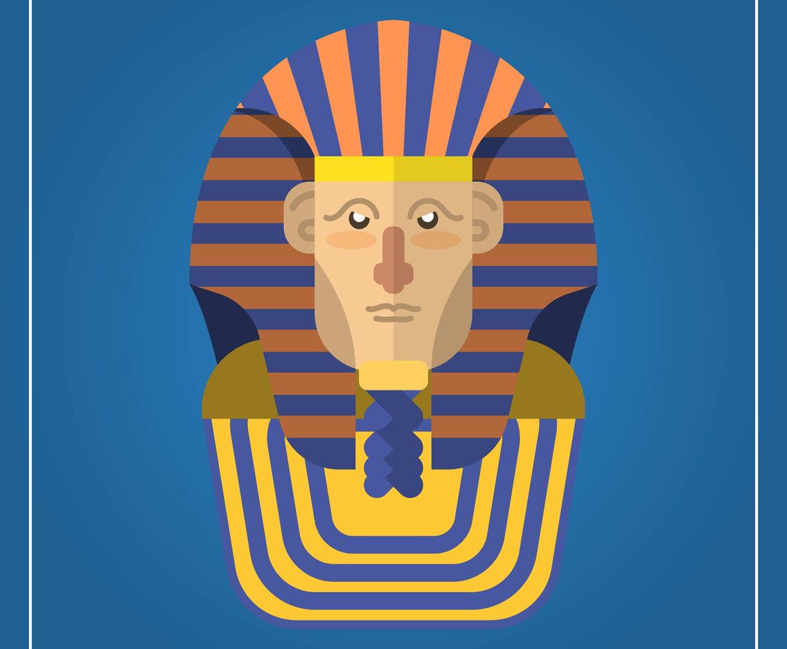 Flat Modern Pharaoh Character Vector Illustration