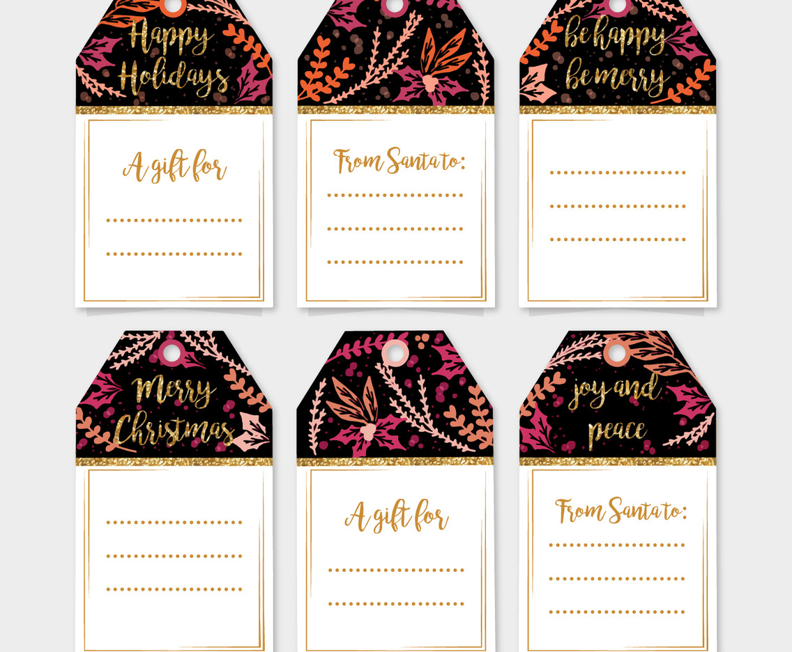 Vector Holiday Gift Tags
