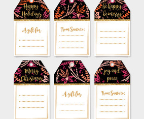 Vector Holiday Gift Tags