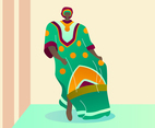 Beatiful Woman In Kaftan Vectors