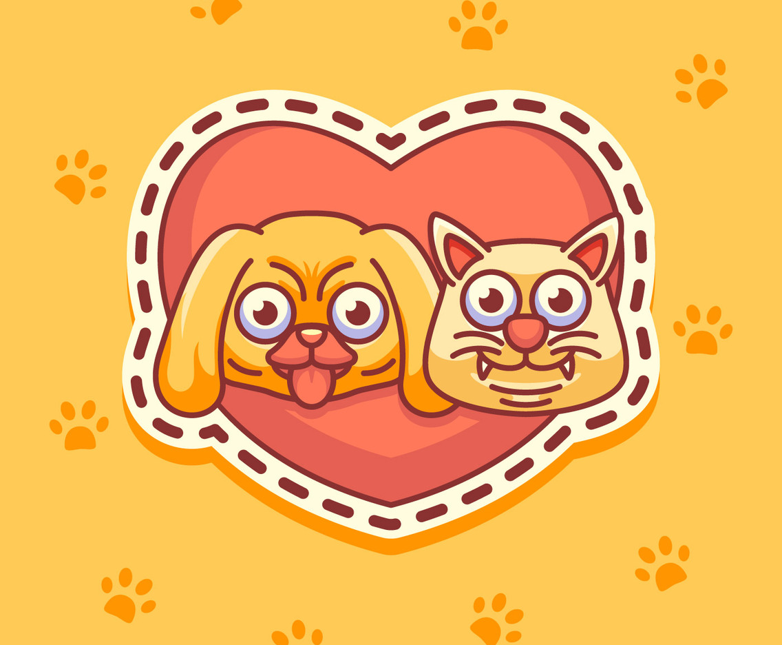 cat and dog stickers
