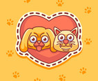 cat and dog stickers