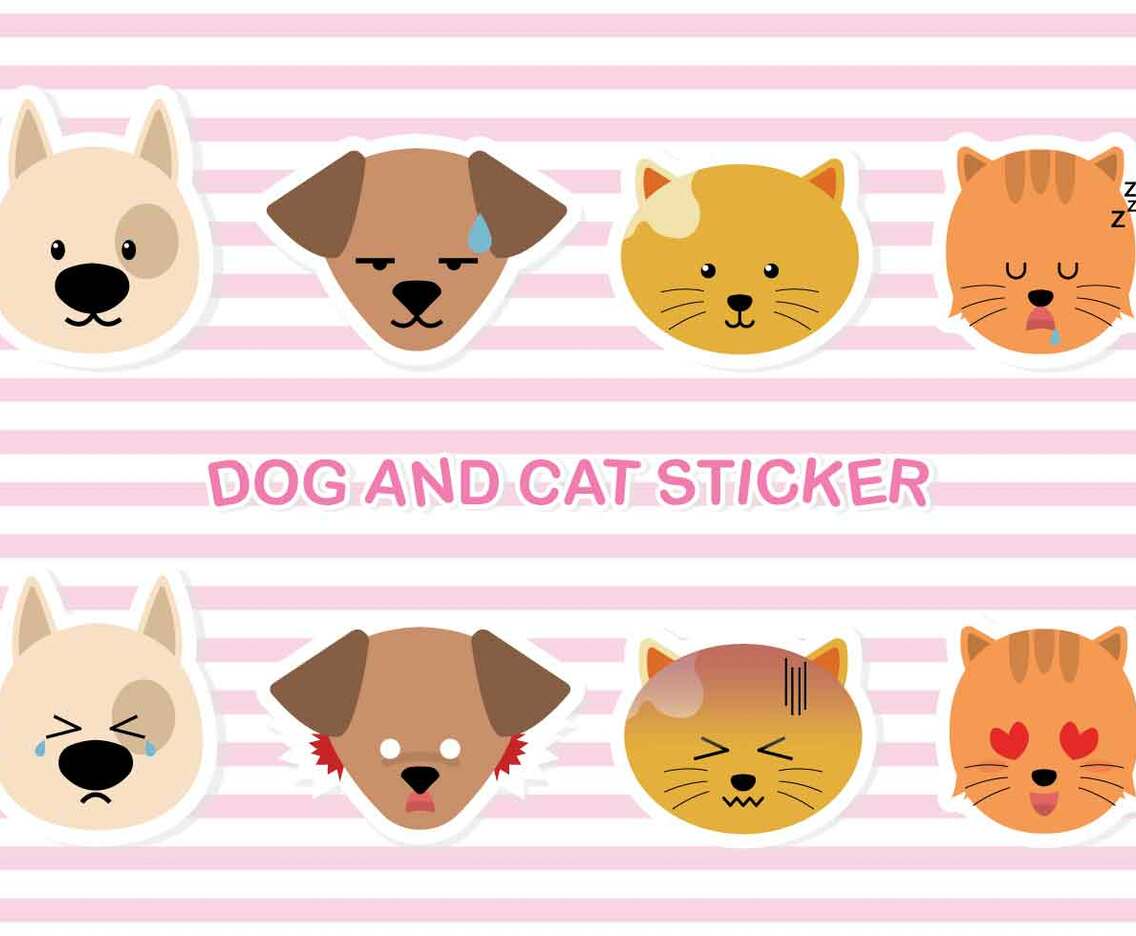 Simple Dog And Cat Stiker