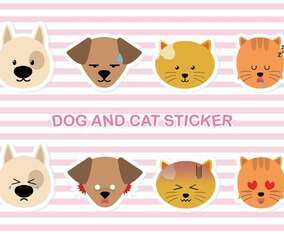 Simple Dog And Cat Stiker