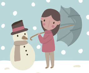 Cute Girl In the Middle Of the Snow