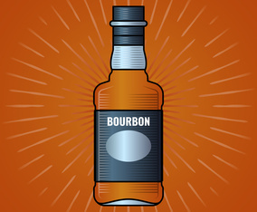 Whiskey Bottle Label Engraving Vintage Illustration