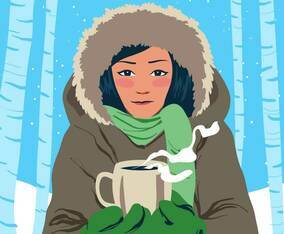 Young Model Portrait In Winter Outdoors