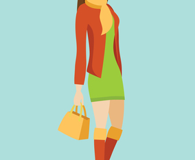 Model in Winter Outdoors