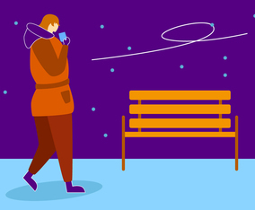 Beautiful Model Portrait In Winter Outdoors Vectors