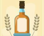 Flat Bourbon Bottle Vector Illustration
