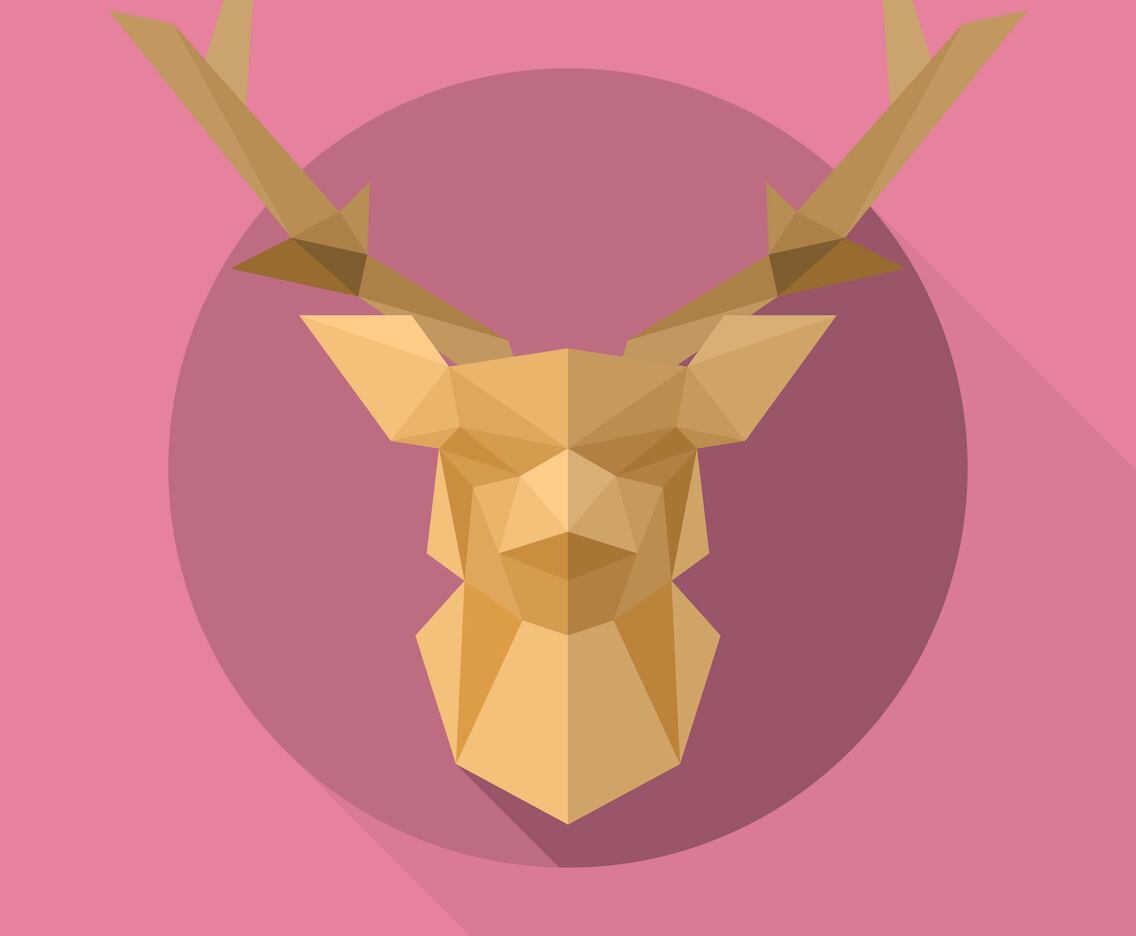 Flat Geometric Simple Shape Animals Vector Illustration