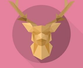 Flat Geometric Simple Shape Animals Vector Illustration