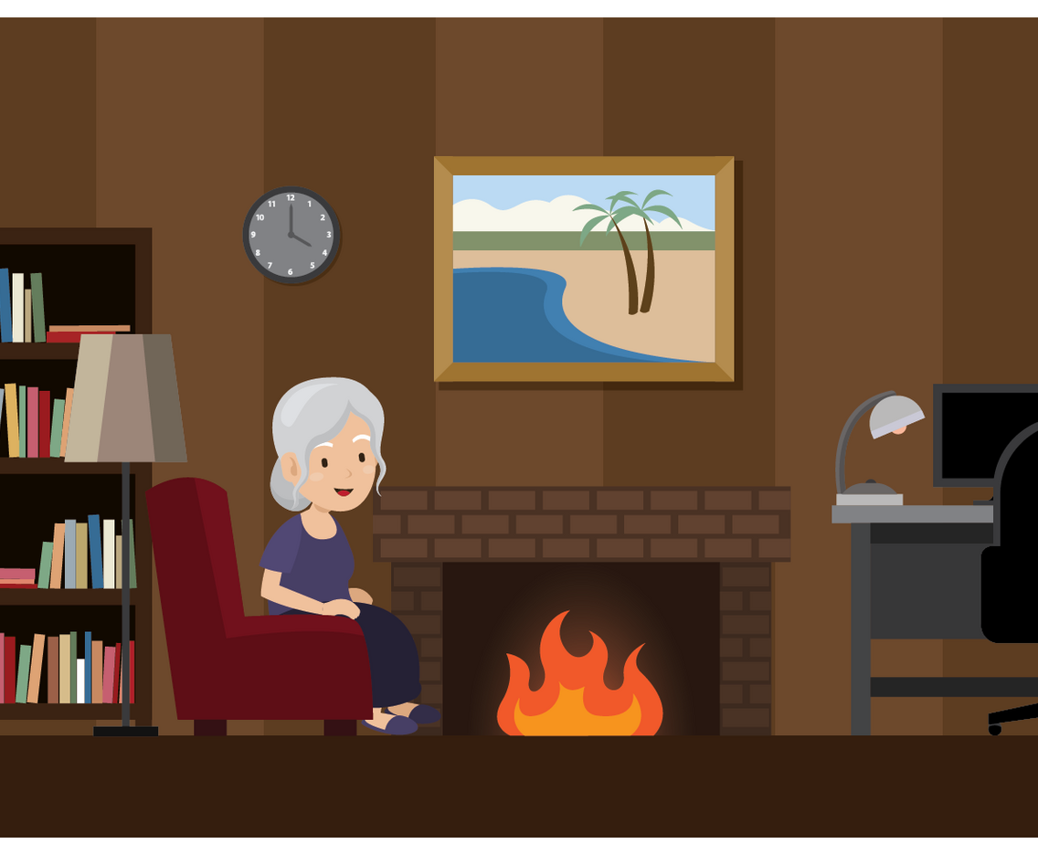 Old Woman In a Cozy Room