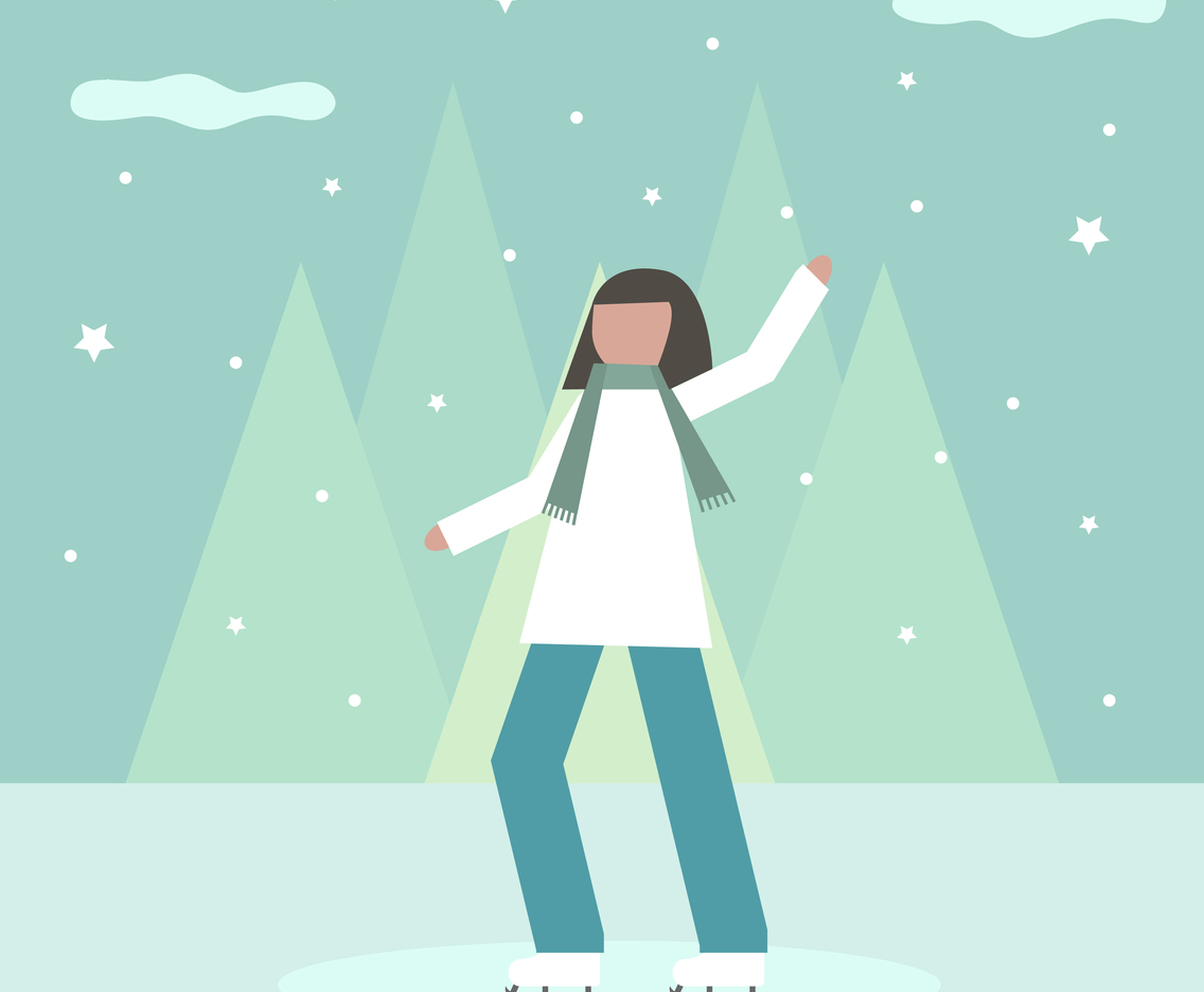 Woman Skating Vector