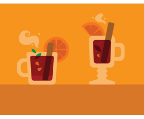 Two Glasses Mulled Wine