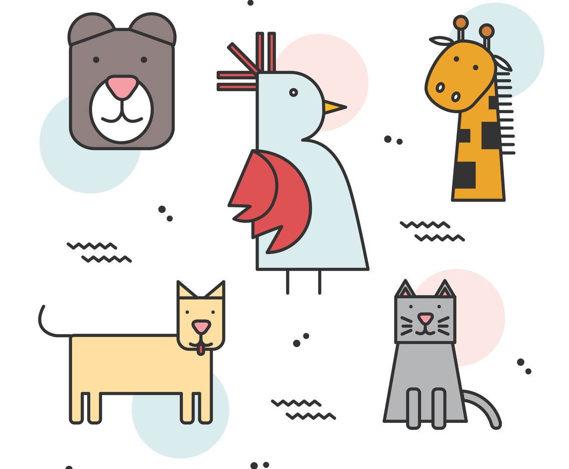 Geometric Simple Shape Animals