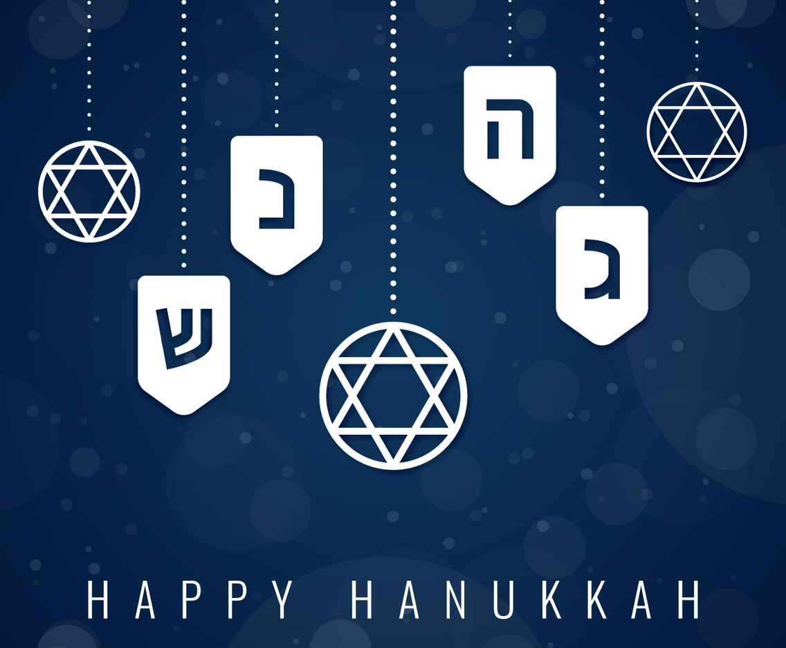 Modern Hanukkah Blue Background