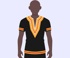 African Young Guy Dressed In A National Dashiki Costume Illustration