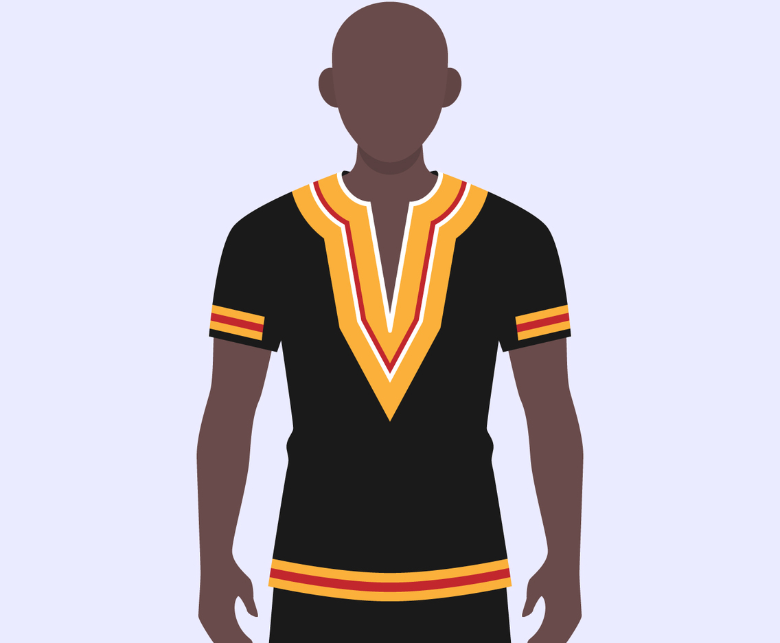 African Young Guy Dressed In A National Dashiki Costume Illustration