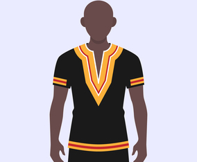 African Young Guy Dressed In A National Dashiki Costume Illustration