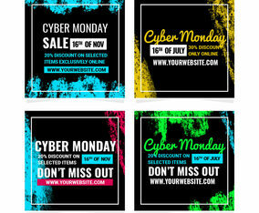 Vector Cyber Monday Social Media Posts