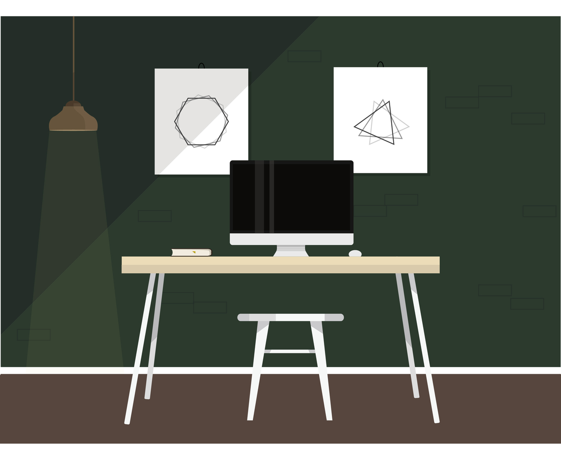 Vector Designer Room Illustration