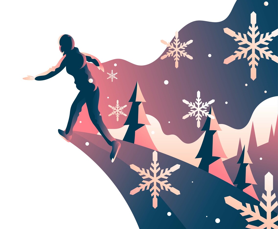 Woman Play Ice Skating Imagination