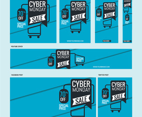 Cyber Monday social media post template for business, promotion and advertising