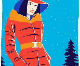 Young Woman Model Portrait In Winter Outdoors