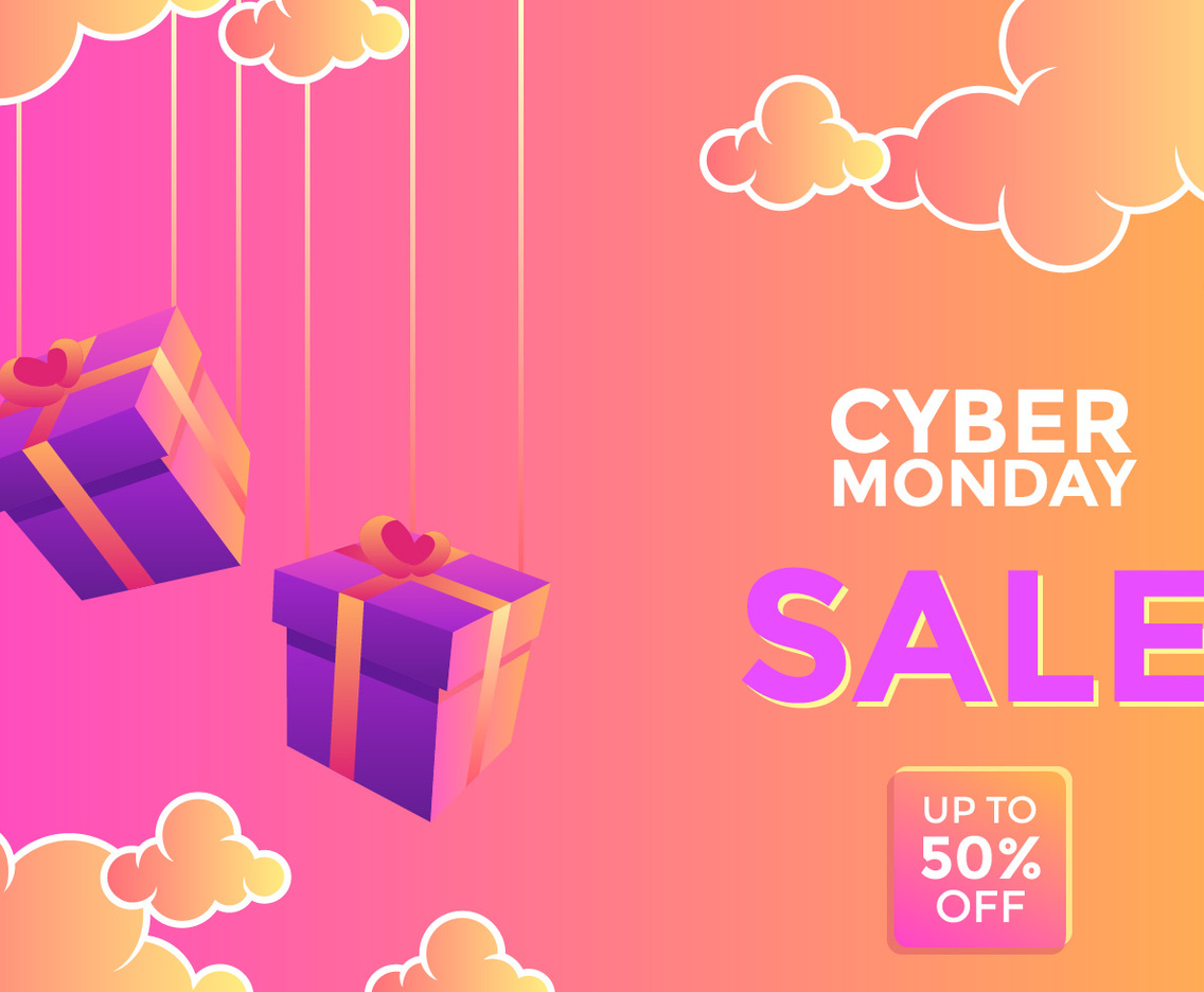 Dusk Cyber Monday Social Media Post Vector
