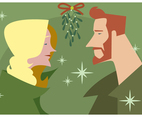 Couple Under Mistletoe Vector