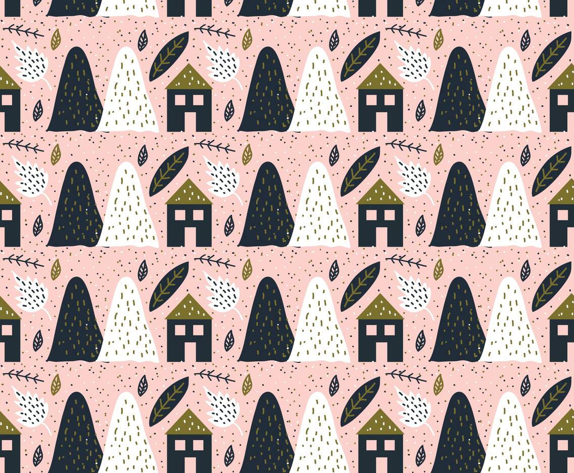 Doodle Scandinavian Vector Pattern