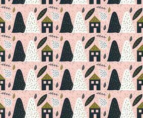 Doodle Scandinavian Vector Pattern