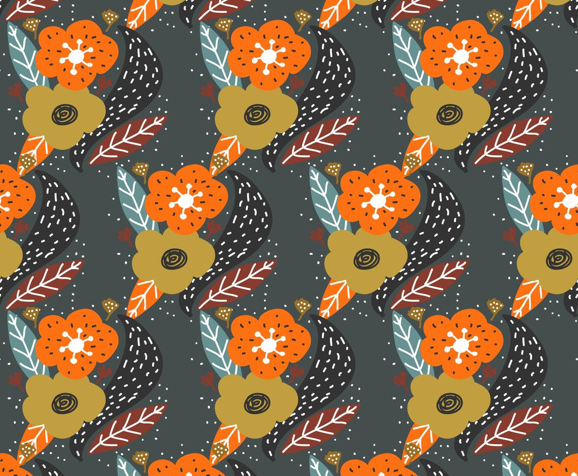 Fall Flower Pattern Vector
