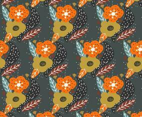 Fall Flower Pattern Vector