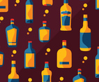 Bourbon Bottles Pattern Vector Design