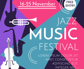 Jazz Music Festival Poster Vector
