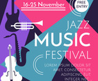 Jazz Music Festival Poster Vector