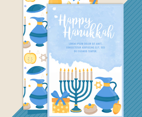 Vector Happy Hanukkah Card
