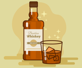 Bourbon Whiskey Vector Illustration