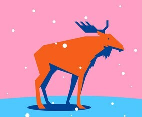 Moose Geometric Simple Shape Animals